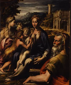 Madonna and Child with Saint (Madonna di San Zaccaria), c. 1535. Artist: Parmigianino (1503-1540)