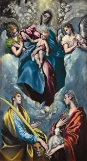 Madonna and Child with Saint Martina and Saint Agnes, 1597/1599. Creator: El Greco Madonna and Child with Saint Martina and Saint Agnes, 1597/1599. Creator: El Greco