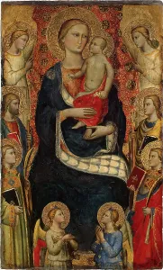 Tuscany Prints: Madonna and Child, Four Saints and Four Angels, 1391. Creator: Niccolo di Pietro Gerini