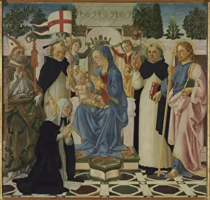 Verrocchio Prints: Madonna and Child with Five Saints and Two Angels