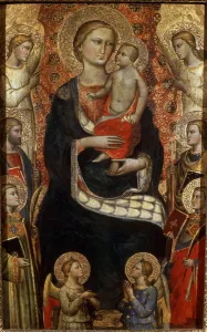 Gerini Prints: Madonna with Child, Saints and Angels
