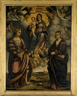 Musei Civici Prints: Madonna and Child between the saints Catherine and Apollonia, 1526. Creator: Dal Toso