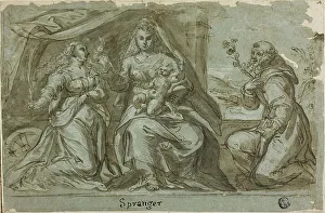 Dominic De Guzman Prints: Madonna and Child with Saints Catherine and Dominic, n.d. Creator: Bartholomeus Spranger