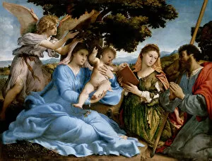 Madonna and Child with Saints Catherine and James the Great, 1527-1533. Artist: Lotto, Lorenzo (1480-1556)