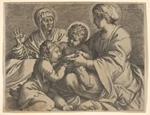 Saint Elizabeth Prints: Madonna and Child with Saints Elizabeth and John the Baptist (Madonna della Scodella)