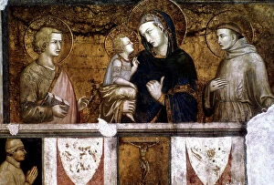 Stella Maris Collection: Madonna and Child between St Francis and St John the Evangelist, c1320s. Artist: Pietro Lorenzetti