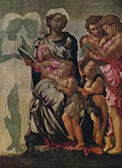 World Famous Paintings Prints: The Madonna and Child with St John and Angels, c1497, (1938) Artist: J Greig Pirie