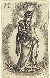 Crescent Prints: Madonna and Child Standing with a Crescent, c. 1515/1518. Creator: Albrecht Altdorfer