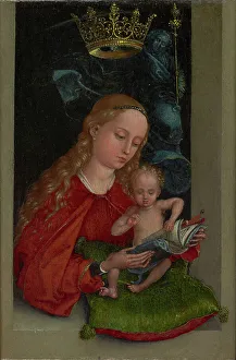 Panel Painting Prints: Madonna and Child in a Window, about 1485-1490. Creator: Martin Schongauer