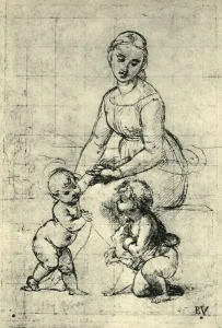 The Madonna, the Christ Child and St John, 1507, (1943). Creator: Raphael