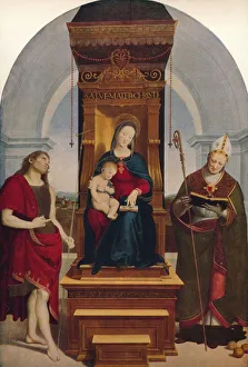 Santa Claus Prints: The Madonna Degli Ansidei, 1505, (c1915). Artist: Raphael