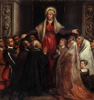 Madonna della Misericordia (Madonna of Mercy), 1573. Creator: Titian (1488-1576)