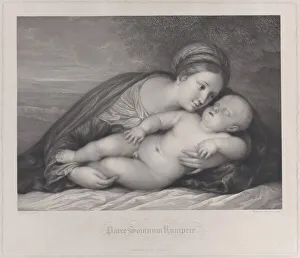 Tiziano Prints: The Madonna embracing the sleeping Christ child, 1797. Creator: Raphael Morghen