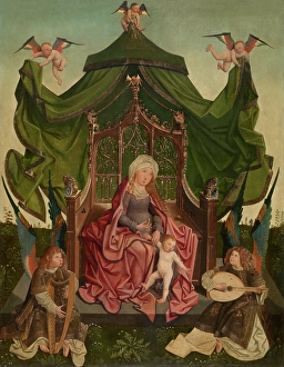 Harp Prints: Madonna Enthroned, 1475-1499. Creator: Master of the Antwerp Triptych of the Virgin