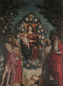 Mantegna Prints: Madonna in glory with Saint John the Baptist