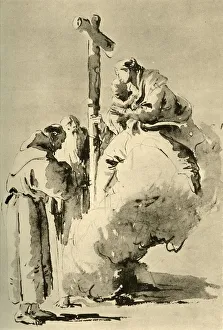 Von Hadeln Prints: Madonna with two holy Monks, mid 18th century, (1928). Artist: Giovanni Battista Tiepolo