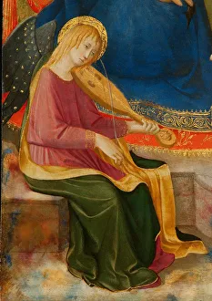 Madonna of Humility with Two Musician Angels. Detail: Musician Angel, c1450 Madonna of Humility with Two Musician Angels. Detail: Musician Angel, c1450