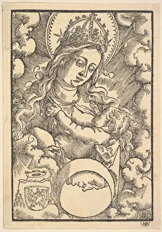 Queen Of Heaven Prints: Madonna Lactans, from Enchiridon poeticum, 1515. Creator: Hans Baldung