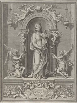 Images Dated 26th November 2020: Madonna of Loreto, within a niche with an angel on either side, 1650-1724