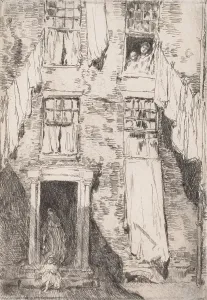 Clothes Line Prints: Madonna of the North End, 1916. Creator: Frederick Childe Hassam