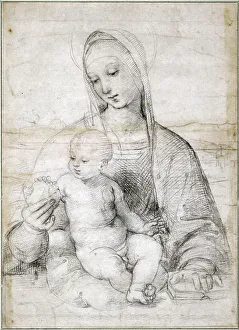 Raffaello Prints: Madonna with the Pomegranate, c. 1504. Artist: Raphael (1483-1520)