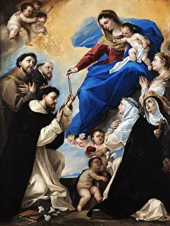 Naples Prints: Madonna of the Rosary, 1657. Creator: Giordano, Luca (1632-1705)