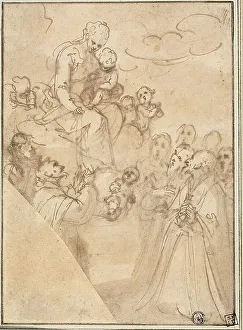 Dominic De Guzman Prints: Madonna of the Rosary, with Dominic and Other Saints, n.d. Creator: Guglielmo Caccia