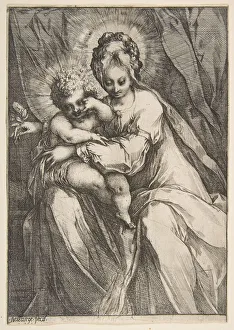 Bellange Jacques Prints: Madonna with a Rose, 1595-1616. Creator: Jacques Bellange