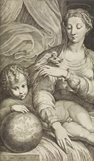 Mary Virgin Collection: Madonna of the Rose, 16th-17th century. 16th-17th century. Creator: Anon