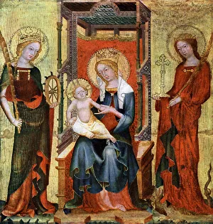 Images Dated 10th September 2009: Madonna Between St Catherine and Margaret, c1360 (1955)