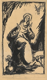 Madonna with vase and flowers, 1940-1944. Creator: Jan Novak