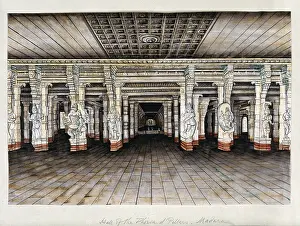 View Into Prints: Madurai: the hall of a thousand pillars in the Meenakshi temple complex