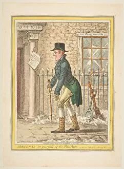 Gaiters Gallery: Maecenas, in pursuit of the Fine Arts.-Scene, Pall Mall; a Frosty Morning, May 9, 1808