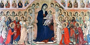 Byzantine Gallery: Maesta, (Madonna with Angels and Saints), 1308-1311. Artist: Duccio di Buoninsegna
