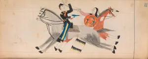 Exercise Book Prints: Maffet Ledger: Indian and soldier on horseback, ca. 1874-81. Creator: Unknown