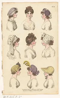 Headdresses Prints: Magazine of Female Fashions of London and Paris