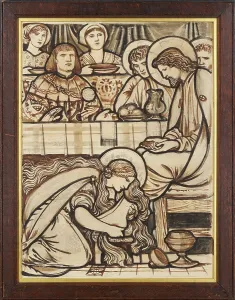 Burne Jones Edward Prints: The Magdalen anointing Christ's Feet, 1863. Creator: Sir Edward Coley Burne-Jones