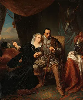 Engaged Prints: Magdalena Moons Begs her Fiancé Francisco Valdez to Postpone the Storming of Leiden another night