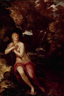 Modest Prints: The Magdalene in the Wilderness, 16th century. Creator: Jacopo Tintoretto