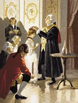 Balsamo Collection: Magic session of Count Alessandro of Cagliostro, Second Half of the 19th century. Artist: Anonymous