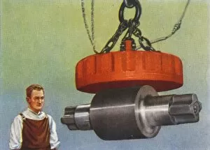 Magnet that lifts 46 tons, 1938
