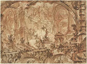 Fantastical Prints: A Magnificent Palatial Interior, 1748/1752. Creator: Giovanni Battista Piranesi