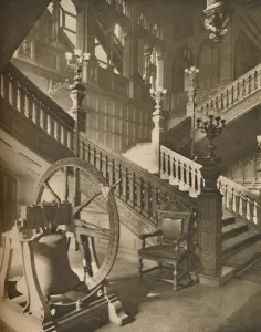 Magnificent Staircase of Grocers Hall and the Great Flemish Bell Named Martin, c1935 Magnificent Staircase of Grocers Hall and the Great Flemish Bell Named Martin, c1935