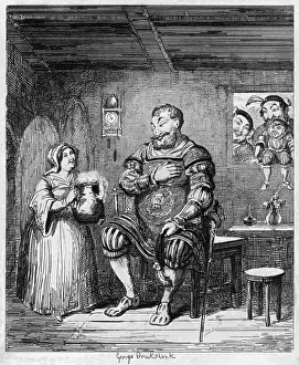 Beefeaters Prints: Magogs courtship, 1840. Artist: George Cruikshank