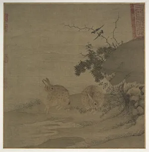 960 1279 Prints: Magpies and Wild Rabbits, 1200s. Creator: Li Yong (Chinese, active 1200s)