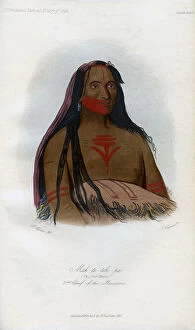 Mah-to-toh-pa, (The Four Bears), 2nd Chief of the Mandans, 1848.Artist: Harris