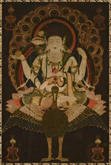 Buddhist Tantras Collection: Mahamayuri Scroll, 12th century. Artist: Anonymous