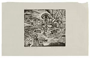 Mahana atua (Day of the God), 1894 / 95, printed and published 1921. Creator: Paul Gauguin