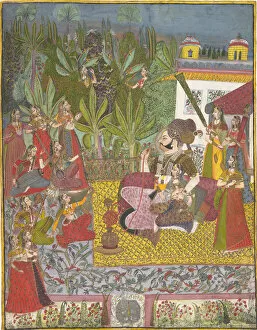 Huqqa Pipe Collection: Maharaja Bijay Singh in His Harem, ca. 1770. Creator: Unknown