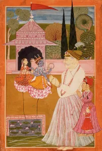 Madhya Pradesh Prints: Maharaja Kumar Himan Raj Singh at Worship, c1790. Creator: Unknown